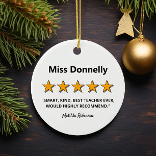 Teacher Appreciation Review Christmas Ceramic Ornament