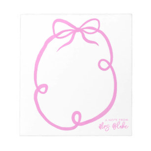 Teacher Appreciation Ribbon Bow Border Notepad