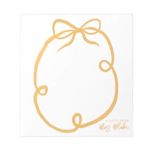 Teacher Appreciation Ribbon Bow Border Notepad
