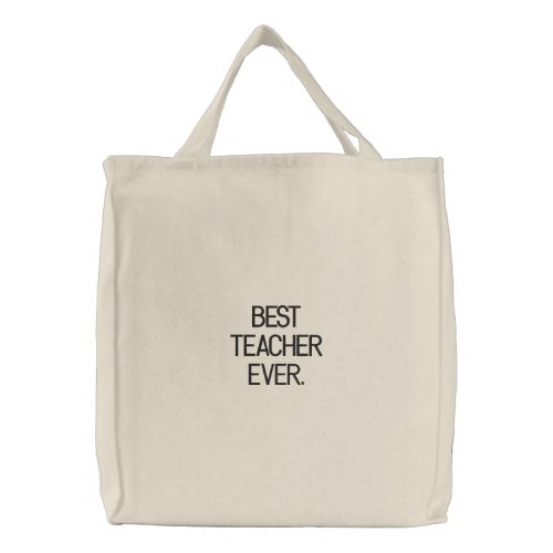 Teacher Appreciation School  Embroidered Tote Bag