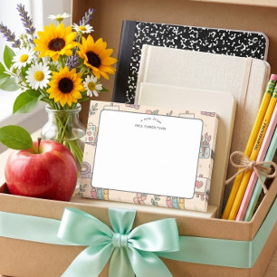 Teacher appreciation School Supplies Pattern Post-it Notes