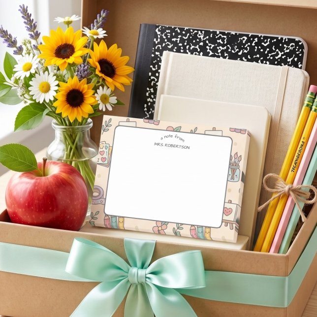 Teacher appreciation School Supplies Pattern  Post-it Notes (Creator Uploaded)