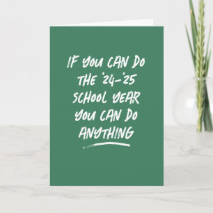 Teacher appreciation school year green thanks card