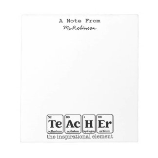 Teacher Appreciation Science Theme Stationary Notepad