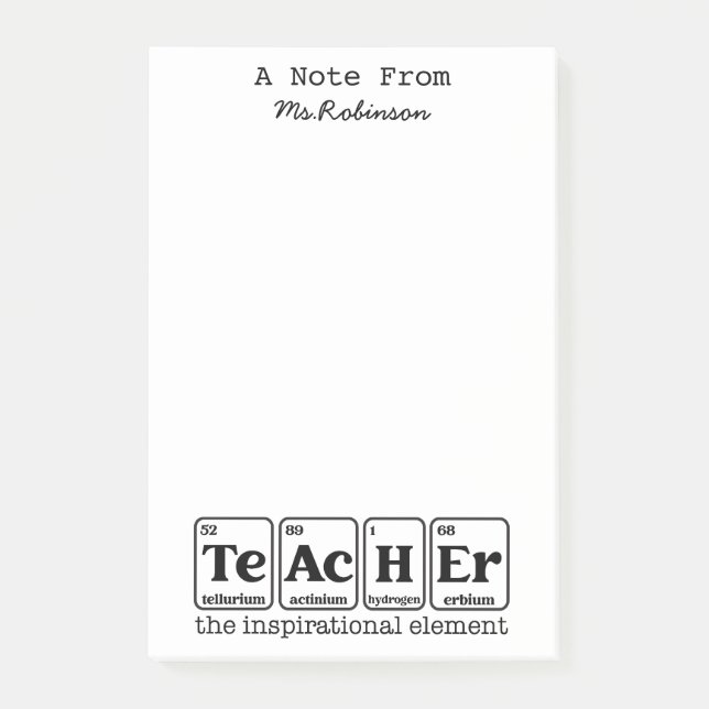 Teacher Appreciation Science Theme Stationary  Post-it Notes (Front)
