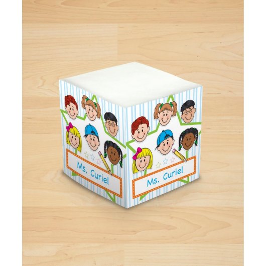 Teacher Appreciation Self-Stick Memo Cube Notepad (Front)
