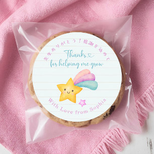 Teacher Appreciation Shooting Star Note Paper Classic Round Sticker