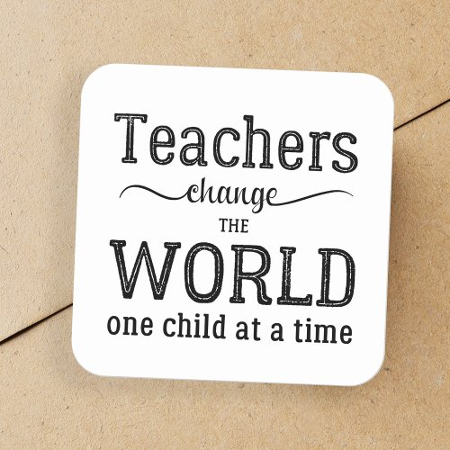 Teacher appreciation simple typography quote square sticker