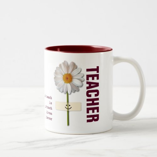 Teacher Appreciation Smiling Daisy Gift  Two_Tone Coffee Mug