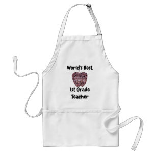 Teacher Appreciation Stained Glass Red Apple Adult Apron