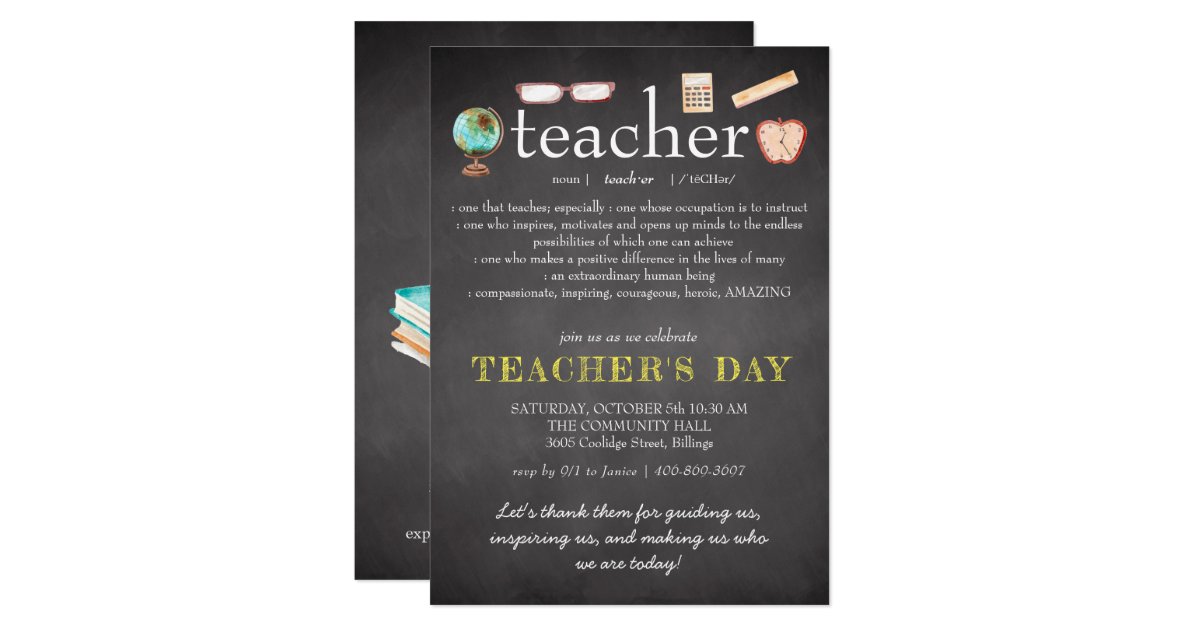 Teacher Appreciation | Teachers Day Invitation | Zazzle.com