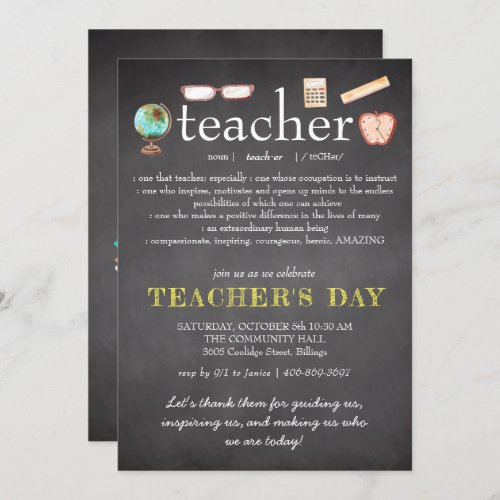 Teacher Appreciation  Teachers Day Invitation