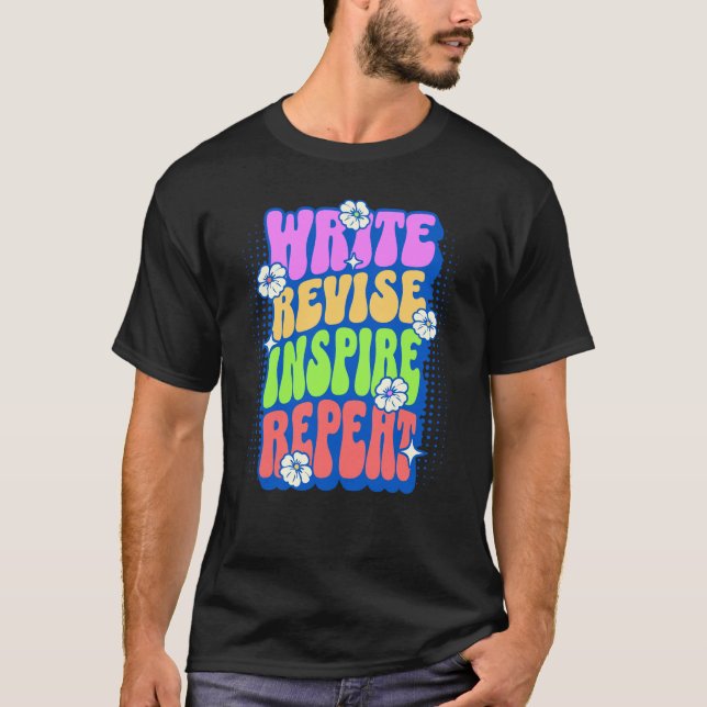 Teacher Appreciation Tee: Write Revise Inspire Rep T-Shirt (Front)