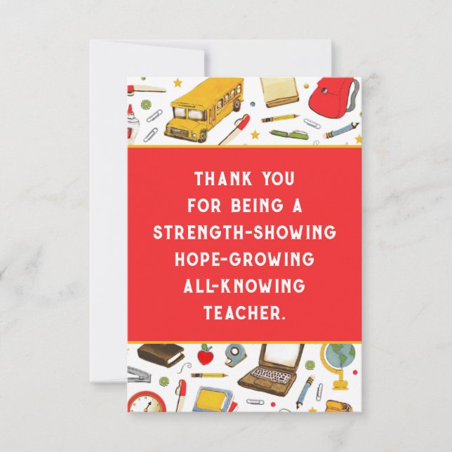 Teacher Appreciation Thank You Card (Front)