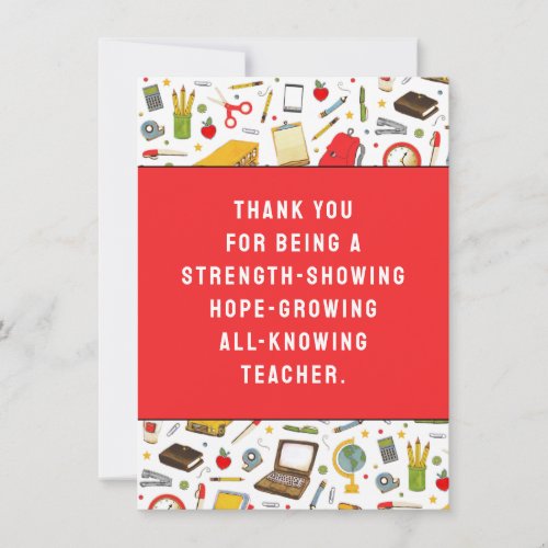 Teacher Appreciation Thank You Card