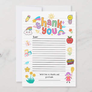 Teacher Appreciation Thank You Card - girl version