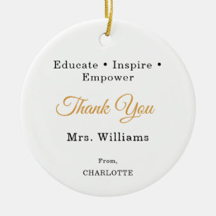 Teacher appreciation Thank You Ceramic Ornament