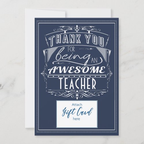 Teacher Appreciation Thank You Gift Card Holder