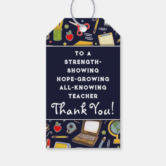 Teacher Appreciation Thank You Gift Tags (Front)