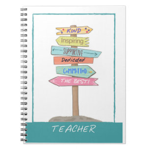 Teacher Appreciation Thank You Inspiring Kind Sign Notebook