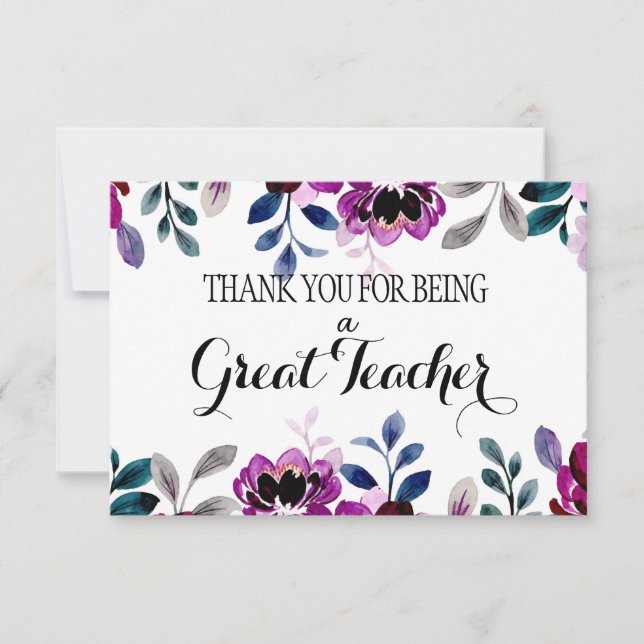 Teacher appreciation thank you leaving goodbye  card (Front)