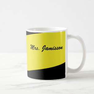 Teacher Appreciation, Thank You, Name, Yellow Coffee Mug