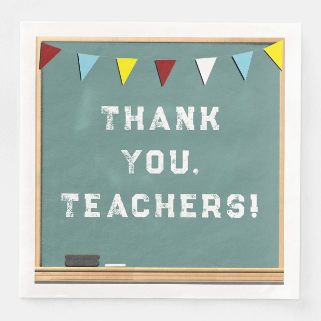 Teacher Appreciation Thank You Paper Dinner Napkins (Front)
