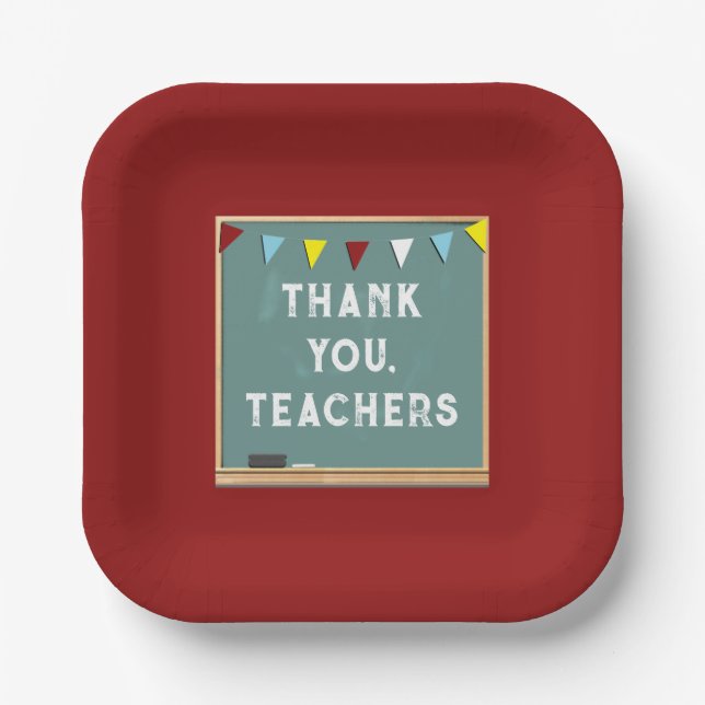 Teacher Appreciation Thank You Paper Plates (Front)