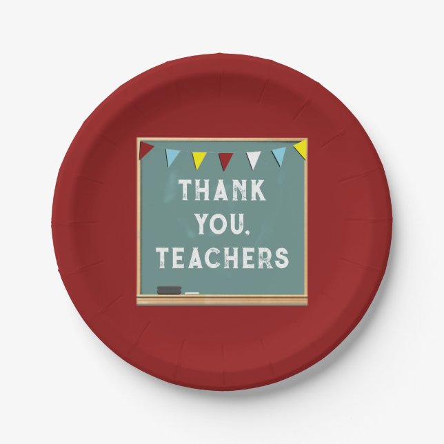 Teacher Appreciation Thank You Paper Plates (Front)