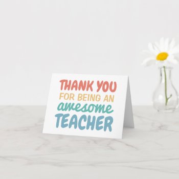 Teacher Appreciation Thank You Pastel Rainbow Card by LeaDelaverisDesign at Zazzle
