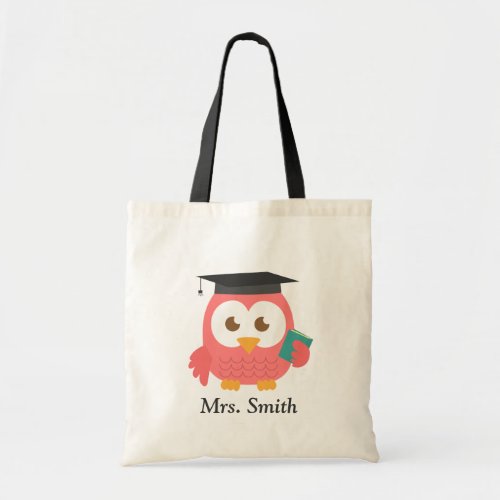 Teacher Appreciation Thank You Pink Owl Tote Bag