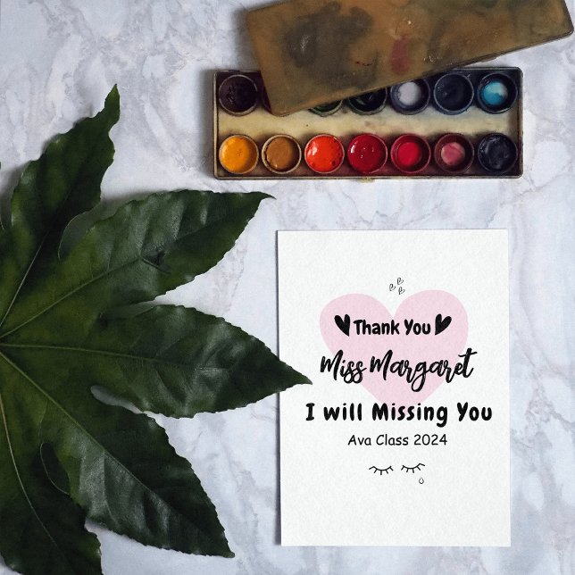 Teacher Appreciation Thank You School Custom Card (Creator Uploaded)