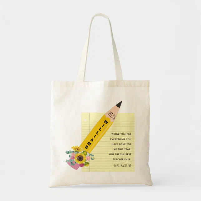 Teacher Appreciation Thank You Tote Bag | Zazzle