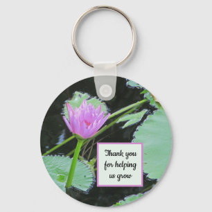 Teacher Appreciation Thank You Water Lily Flower Keychain