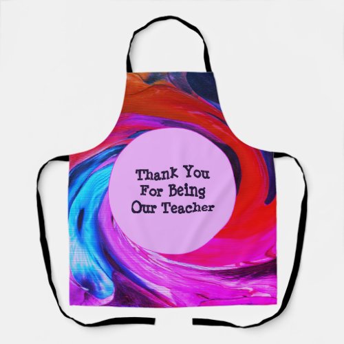 Teacher Appreciation Tie Dye School Classroom Apron