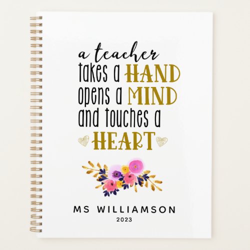 Teacher Appreciation Typography Custom Planner 