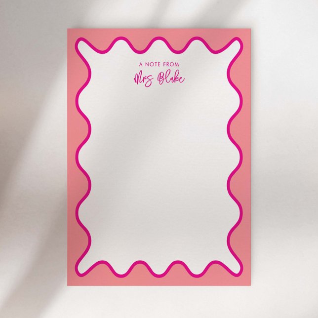 Teacher Appreciation Vibrant Bold Wavy Notepad (Creator Uploaded)