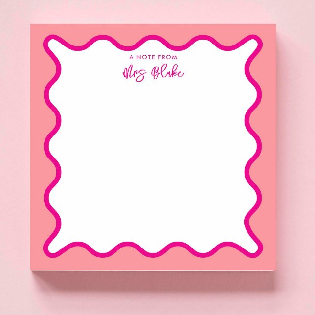 Teacher Appreciation Vibrant Colorful Wavy Notepad (Creator Uploaded)