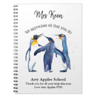 Teacher Appreciation watercolour penguin