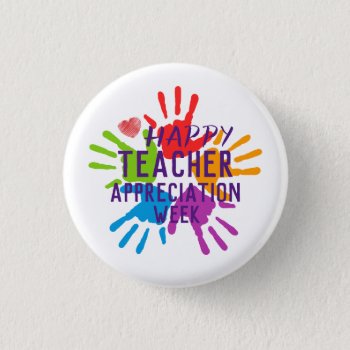 Teacher Appreciation Week Button by schoolpsychdesigns at Zazzle