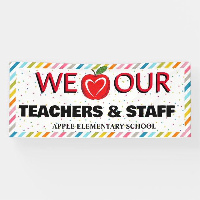 Teacher Appreciation Week Colorful red apple Banner (Horizontal)