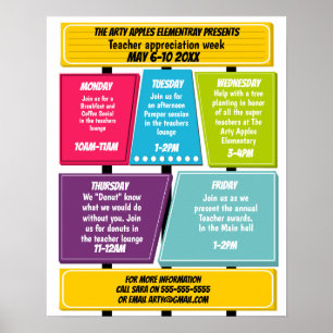 Teacher Appreciation Week Itinerary Poster
