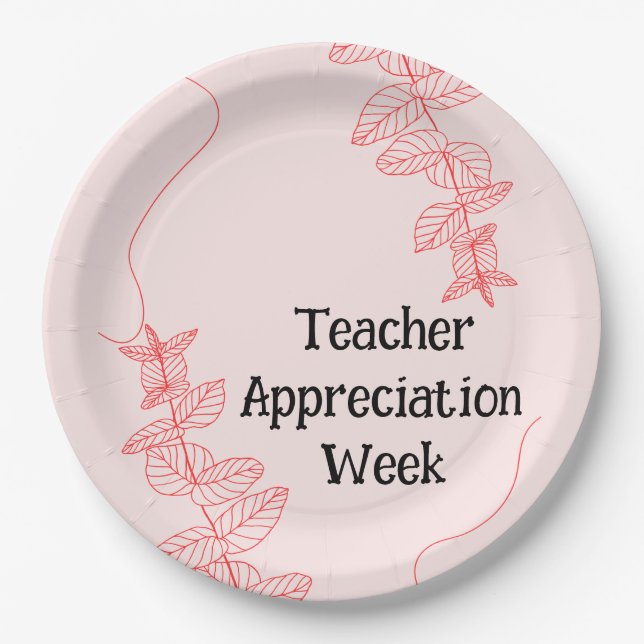 Teacher Appreciation Week  Paper Plates (Front)
