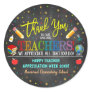 Teacher Appreciation Week Party Decor Classic Round Sticker