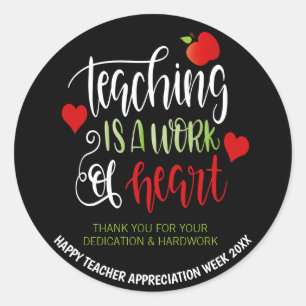 Teacher Appreciation Week Party Decor THANK YOU Classic Round Sticker
