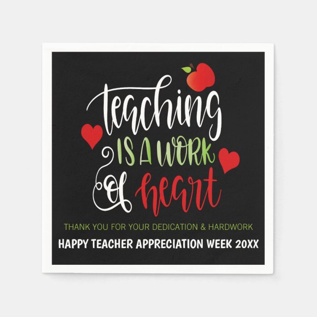 Teacher Appreciation Week Party Decor THANK YOU Napkins (Front)