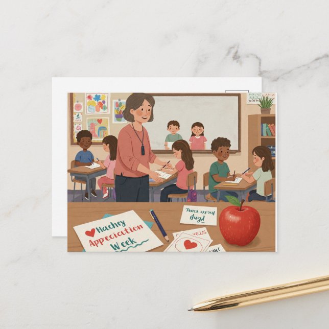 Teacher Appreciation Week Postcard (Front/Back In Situ)