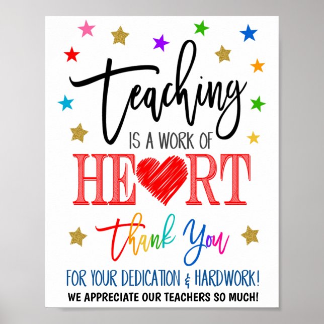 Teacher Appreciation Week Poster Sign (Front)