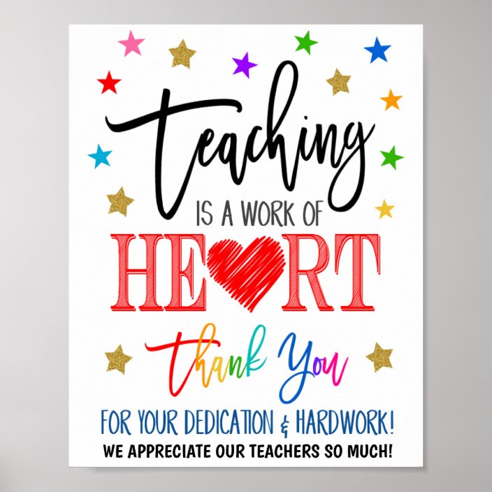 Teacher Appreciation Week Poster Sign Zazzle