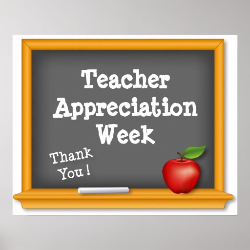 Teacher Appreciation Week Poster, Thank You ! | Zazzle